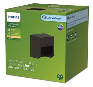 Philips 8720169269255 GardenLink Low Volt Grits nízkonapäťové vonkajšie nástenné svietidlo LED 1,5W/180lm 2700K IP44 čierna, bez napájania