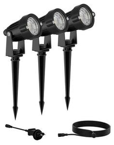 Philips 8720169269392 GardenLink Low Volt Caper nízkonapäťové vonkajšie svietidlo/reflektor LED 3x1,5W/180lm 2700K IP44 čierna 3-set+adaptér+kábel 5m
