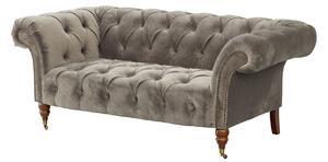 Pohovka Chesterfield Glamour Velvet Dark Grey pre 2 osoby