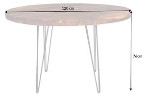 Okrúhly jedálenský stôl MAKASSAR 120 cm - prírodná