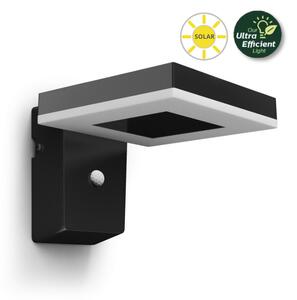 Philips 8720169265745 UltraEfficient Solar Zonal solárne nástenné svietidlo so senzorom PIR LED 1,3W 250/25lm 3000K IP44 čierna