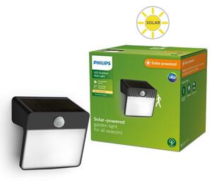 Philips 8720169265448 Outdoor solar Yarixa solárne nástenné svietidlo so senzorom LED 2,2W 250/25lm 2700K IP44 čierna
