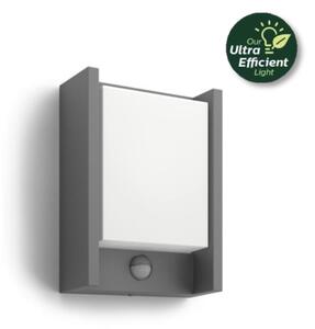 Philips 8720169263833 UltraEfficient Arbour Ultra Efficient vonkajšie nástenné svietidlo so senzorom PIR LED 3,8W/800lm 2700K IP44 antracit