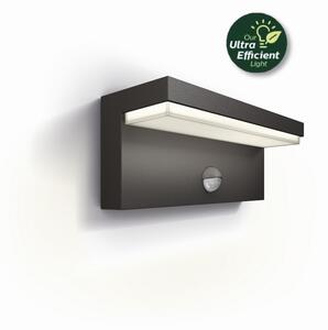 Philips 8720169257412 UltraEfficient Bustan vonkajšie nástenné svietidlo so senzorom PIR LED 3,8W/800lm 4000K IP44 antracit