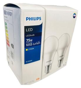 Philips 8719514471115 LED žiarovka CorePro E27 10W/75W 1055lm 2700K A60 biela 2-set