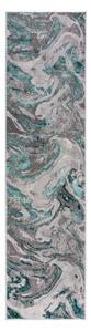 Sivo-modrý behúň Flair Rugs Marbled, 60 x 230 cm
