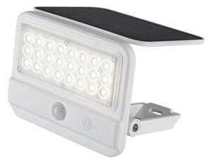 RABALUX 77090 Flaxton solárne nástenné svietidlo so senzorom LED 7W/700lm 4000K IP54 biela, priehľadná
