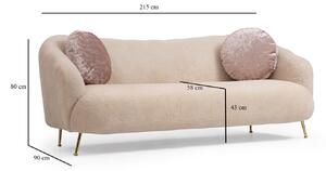Dizajnová 3-miestna sedačka Adalia 215 cm béžová