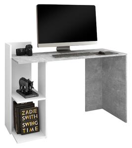 KONDELA PC stôl, betón/biely, ANDREO NEW