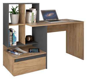 KONDELA PC stôl, dub artisan/grafit, NEREO 2 NEW