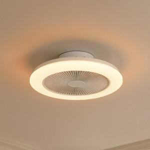 Stropný ventilátor Lindby LED Vedin, biely, DC, Ø 45 cm, RGBW, Biela / opálová, Obývacia izba / jedáleň, Plast, Moderný, Závesné svietidlo