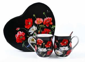 ADH Sada hrnčekov 2ks Mak čierny 0064 buclák 350ml