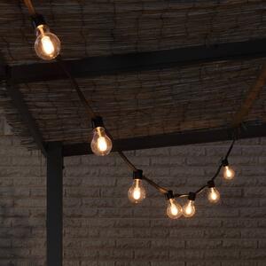 LED solárne reťazové svetlá Party, 6,2 W, jantárová farba, IP44, 1800 K, Krémová / jantárovo žltá, Plast, Moderný