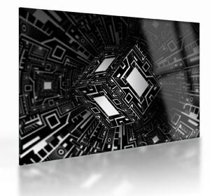Sklenený obraz abstraktné kocky (70x50 cm)