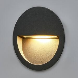 Lucande LED nástenné svietidlo Loya, Ø 11,5 cm, sivé, IP54