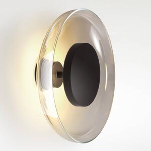 Nástenné svietidlo MARSET Aura LED, Ø 25 cm, dymová sivá, Hliník / sivá / zinok, Obývacia izba / jedáleň, Sklo, Dizajn, Nástenné svietidlo