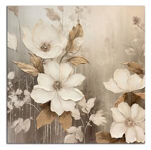 Obraz na plátne Malované biele kvety