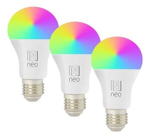 Immax 07712C NEO LITE žiarovka LED E27 A60 9W/806lm 2700-6500K RGB, biela, 3-set
