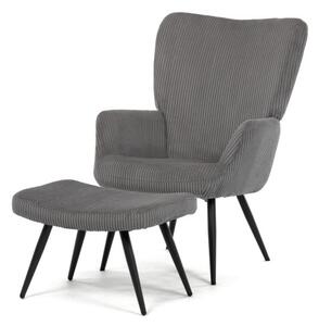 Kreslo sivé s podnožkou AK-L7285 GREY6