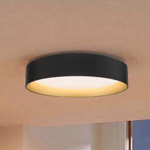 Lindby LED stropné svietidlo Gracjan, čierna farba, kov, Ø45cm, Čierna, Obývacia izba / jedáleň, Plast, Moderný, Závesné svietidlo