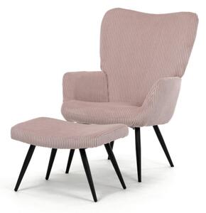 Kreslo ružové s podnožkou AK-L7285 PINK6