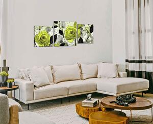 Obraz na plátne Abstrakcia zelených kvetov