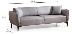 Dizajnová 3-miestna sedačka Beasley 220 cm sivá