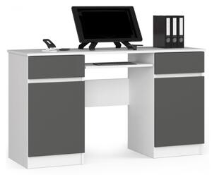 Písací stôl SŮLA, 135x77x50, biela/grafit