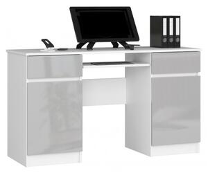 Písací stôl A5, 135x77x50, biela/sivá