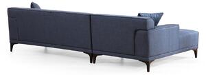 Dizajnová rohová sedačka Dellyn 250 cm modrá - ľavá