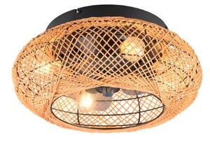 TRIO Reality R67302126 LILLESAND stropné svietidlo s ventilátorom 4xE27 D500mm čierna, béžové