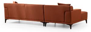 Dizajnová rohová sedačka Dellyn 250 cm oranžová - ľavá