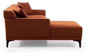 Dizajnová rohová sedačka Dellyn 250 cm oranžová - ľavá