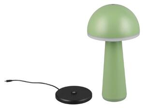 TRIO Reality R57716149 FUNGO vonkajšia stolná lampa SMD LED V310mm 2W/200lm 3000+4000+6500K IP54 pistáciová, čierna, nabíjateľná batéria, USB-C port, nabíjacia stanica