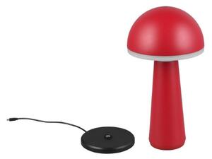TRIO Reality R57716110 FUNGO vonkajšia stolná lampa SMD LED V310mm 2W/200lm 3000+4000+6500K IP54 červená, čierna, nabíjateľná batéria, USB-C port, nabíjacia stanica