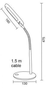 ACA Lighting LED stolný lampička s vypínačom BAZ 5W/230V/4000K/340Lm/120°/IP20, ružová