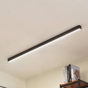 Stropné LED svetlo Lucande Teniona, 132 cm, čierne, hliník, Čierna, Obývacia izba / jedáleň, Hliník, Moderný, Stropné svetlo