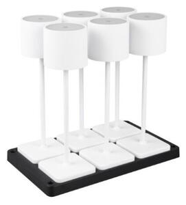 TRIO Reality R54096631 FERNANDEZ vonkajšia stolná lampa SMD LED V400mm 1,5W/130lm 2700+4000+6000K IP54 biela matná, čierna, nabíjateľná batéria, USB-C port, nabíjacia stanica, 6-set + základňa