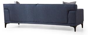Dizajnová 3-miestna sedačka Dellyn 212 cm modrá