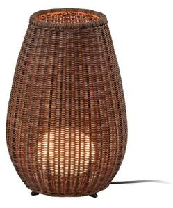 Bover LED stolová lampa Amphora, hnedá/ratanová-hnedá, 47 cm