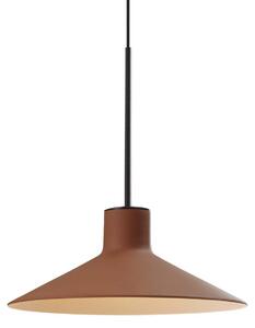 Bover LED závesná lampa Platet, čierna/terakota, Ø 20 cm