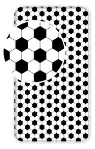 Čiern-obiela napínacia bavlnená detská plachta na jednolôžko 90x200 cm Football – Jerry Fabrics