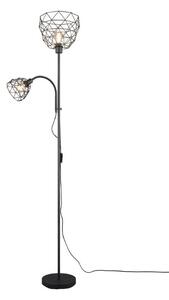 TRIO Reality R40712032 HAVAL stojacia lampa 1xE27, 1xE14 V1800mm čierna matná