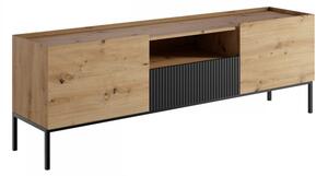 Mirjan24 Moderná TV skrinka Zulek 180 2D1SZ, Farby: dub artisan / dub artisan + čierna Mirjan24 5903211407703
