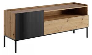 Mirjan24 Moderná TV skrinka Zulek 150 1D1SZ, Farby: dub artisan / dub artisan + čierna Mirjan24 5903211407680