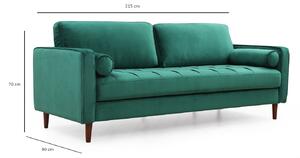 Dizajnová 3-miestna sedačka Jarmaine 215 cm zelená