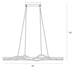 ITALUX PND-23848-30W-BK-GD Conato závesné svietidlo LED 35W/1200lm 3000K čierna, drevo