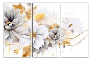 Moderný obraz Abstrakcia s bielymi kvetmi