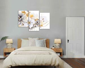 Moderný obraz Abstrakcia s bielymi kvetmi