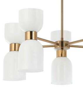 ITALUX PND-57602-5-BRO Monza závesné svietidlo 10xE27 D700mm mosadzná, biela